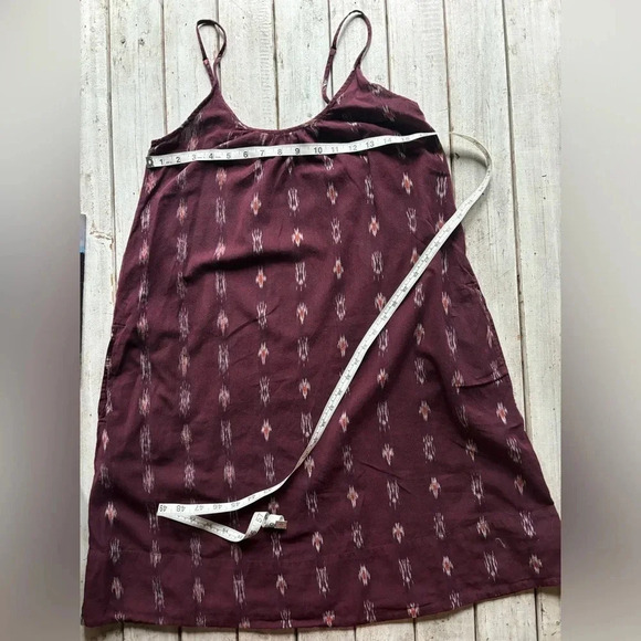 Madewell | strap | maroon | pattern | dress | xs - Picture 4 of 8